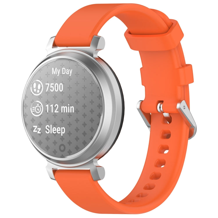 For Garmin Lily 2 14mm Silver Buckle Silicone Watch Band Wristband(Orange) - Watch Bands by PMC TechLife | Online Shopping South Africa | PMC TechLife
