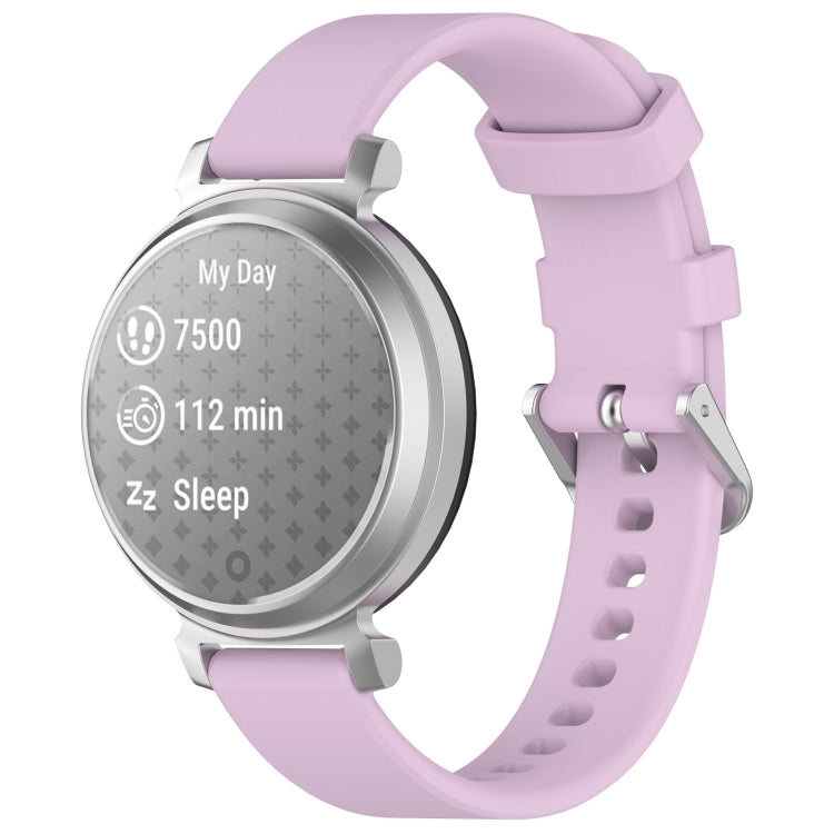 For Garmin Lily 2 14mm Silver Buckle Silicone Watch Band Wristband(Purple) - Watch Bands by PMC TechLife | Online Shopping South Africa | PMC TechLife