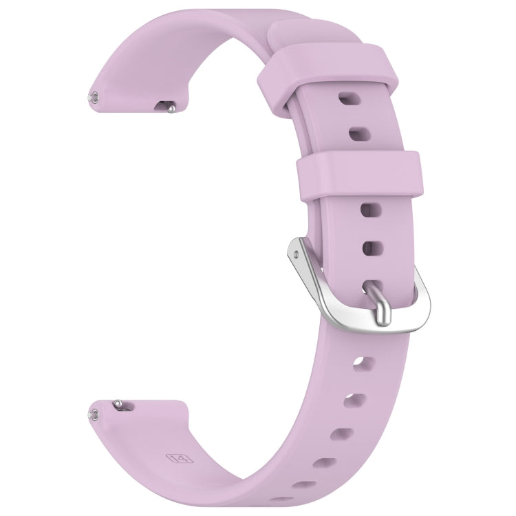 For Garmin Lily 2 14mm Silver Buckle Silicone Watch Band Wristband(Purple) - Watch Bands by PMC TechLife | Online Shopping South Africa | PMC TechLife