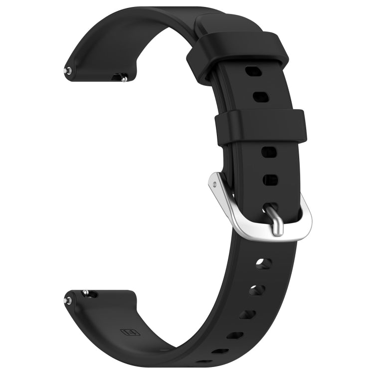 For Garmin Lily 2 14mm Silver Buckle Silicone Watch Band Wristband(Black) - Watch Bands by PMC TechLife | Online Shopping South Africa | PMC TechLife