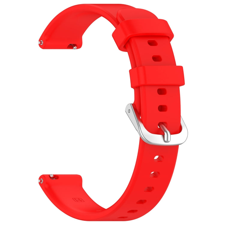 For Garmin Lily 2 14mm Silver Buckle Silicone Watch Band Wristband(Red) - Watch Bands by PMC TechLife | Online Shopping South Africa | PMC TechLife