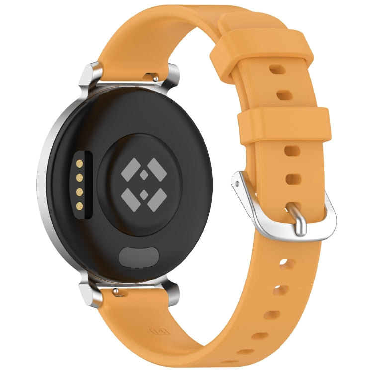For Garmin Lily 2 14mm Silver Buckle Silicone Watch Band Wristband(Yellow) - Watch Bands by PMC TechLife | Online Shopping South Africa | PMC TechLife