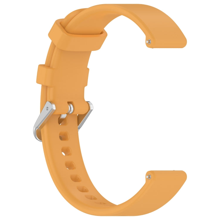 For Garmin Lily 2 14mm Silver Buckle Silicone Watch Band Wristband(Yellow) - Watch Bands by PMC TechLife | Online Shopping South Africa | PMC TechLife