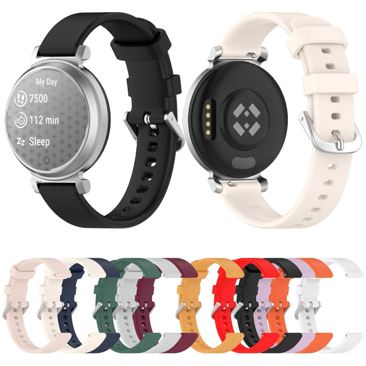 For Garmin Lily 2 14mm Silver Buckle Silicone Watch Band Wristband(Orange) - Watch Bands by PMC TechLife | Online Shopping South Africa | PMC TechLife