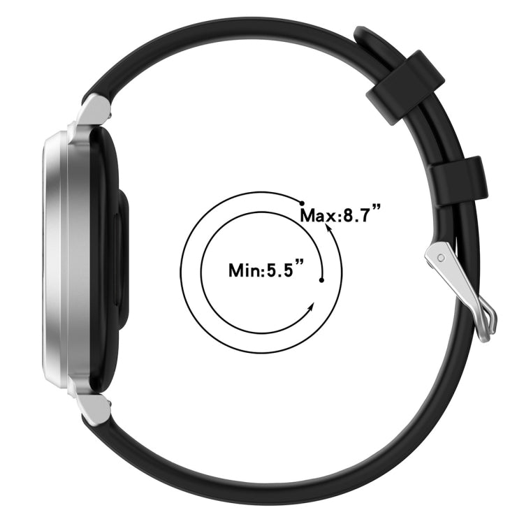 For Garmin Lily 2 14mm Silver Buckle Silicone Watch Band Wristband(Black) - Watch Bands by PMC TechLife | Online Shopping South Africa | PMC TechLife