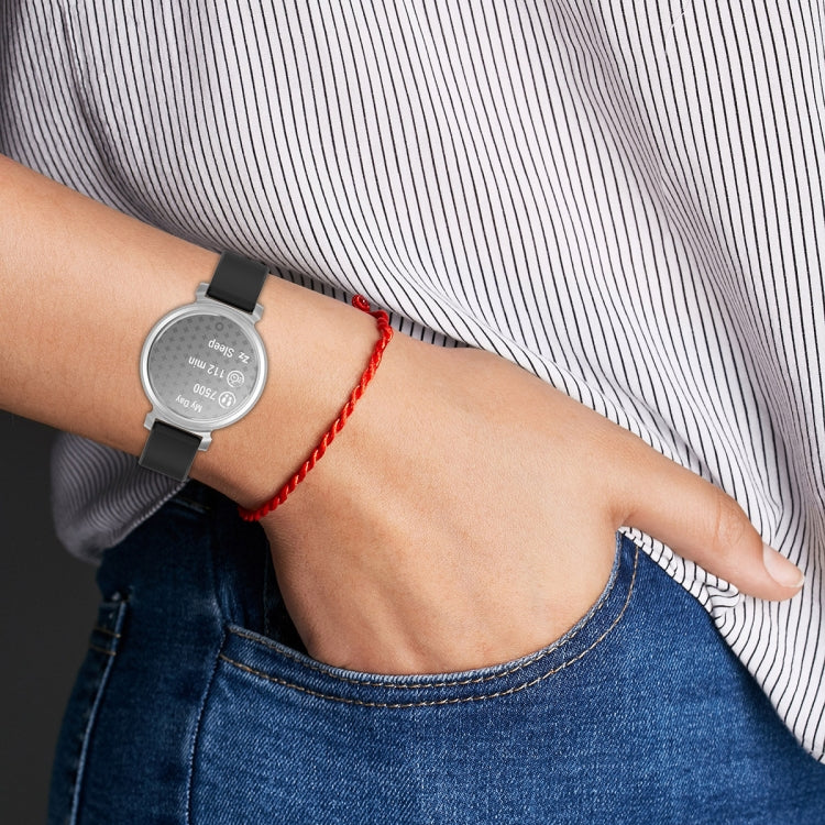 For Garmin Lily 2 14mm Silver Buckle Silicone Watch Band Wristband(Light Pink) - Watch Bands by PMC TechLife | Online Shopping South Africa | PMC TechLife