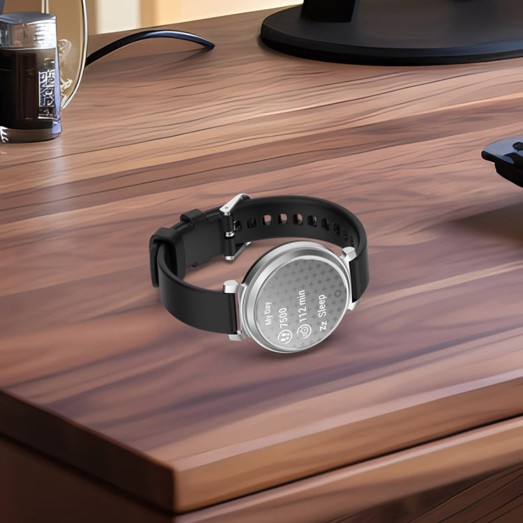 For Garmin Lily 2 14mm Silver Buckle Silicone Watch Band Wristband(Black) - Watch Bands by PMC TechLife | Online Shopping South Africa | PMC TechLife