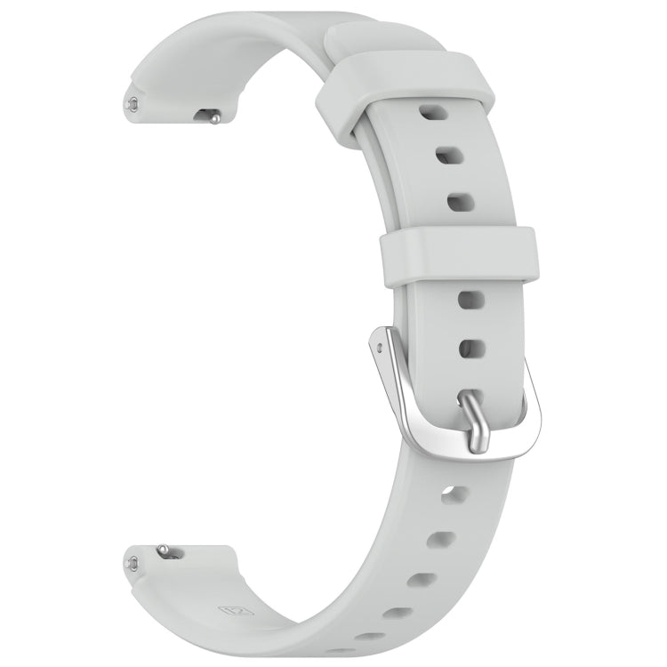 12mm Universal Solid Color Silver Buckle Silicone Watch Band(Light Grey) - 20mm Bands by PMC TechLife | Online Shopping South Africa | PMC TechLife | Buy Now Pay Later Mobicred