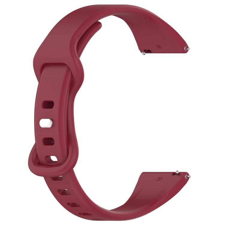 20mm Slim Reverse Buckle Silicone Watch Band(Wine Red) - 20mm Bands by PMC TechLife | Online Shopping South Africa | PMC TechLife