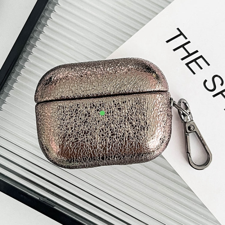 For AirPods Pro Burst Leather Texture Bluetooth Earphone Protective Case(Gold) - For AirPods Pro by PMC Jewellery | Online Shopping South Africa | PMC Jewellery | Buy Now Pay Later Mobicred