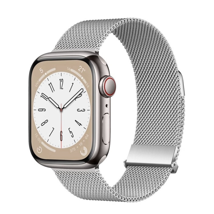 For Apple Watch 42mm ZGA Milanese Magnetic Metal Watch Band(Silver) - Watch Bands by ZGA | Online Shopping South Africa | PMC TechLife | Buy Now Pay Later Mobicred