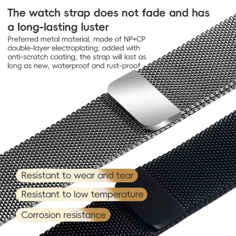 For Apple Watch SE 44mm ZGA Milanese Magnetic Metal Watch Band(Black) - Watch Bands by ZGA | Online Shopping South Africa | PMC TechLife | Buy Now Pay Later Mobicred