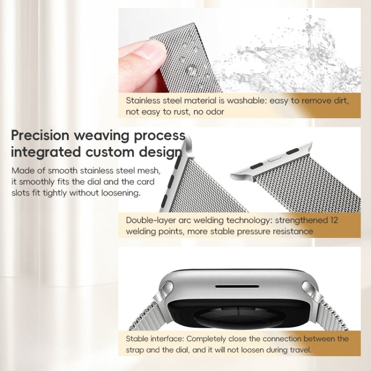 For Apple Watch SE 44mm ZGA Milanese Magnetic Metal Watch Band(Silver) - Watch Bands by ZGA | Online Shopping South Africa | PMC TechLife | Buy Now Pay Later Mobicred