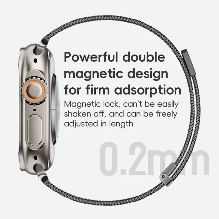 For Apple Watch Ultra 49mm ZGA Milanese Magnetic Metal Watch Band(Silver) - Watch Bands by ZGA | Online Shopping South Africa | PMC TechLife | Buy Now Pay Later Mobicred