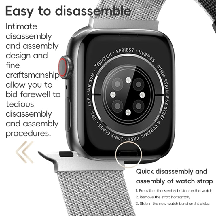 For Apple Watch Series 3 42mm ZGA Milanese Magnetic Metal Watch Band(Black) - Watch Bands by ZGA | Online Shopping South Africa | PMC TechLife | Buy Now Pay Later Mobicred
