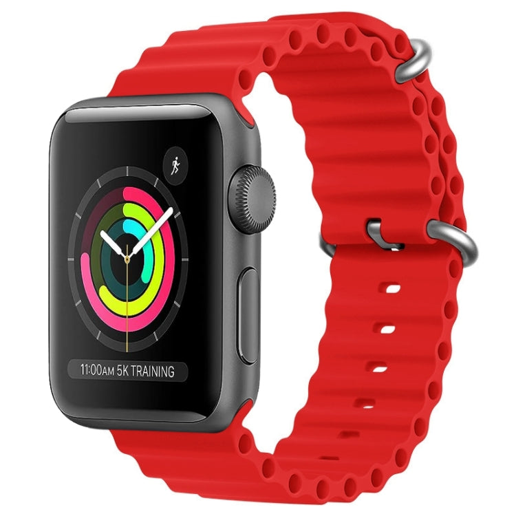 For Apple Watch Series 2 42mm ZGA Ocean Silicone Watch Band(Red) - Watch Bands by ZGA | Online Shopping South Africa | PMC TechLife | Buy Now Pay Later Mobicred