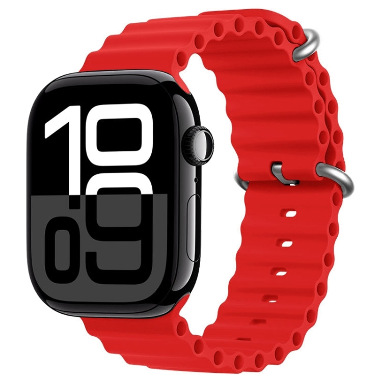 For Apple Watch Series 10 42mm ZGA Ocean Silicone Watch Band(Red) - Watch Bands by ZGA | Online Shopping South Africa | PMC TechLife | Buy Now Pay Later Mobicred