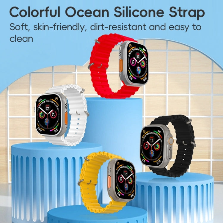 For Apple Watch Series 10 46mm ZGA Ocean Silicone Watch Band(White) - free shipping - PMc TechLife - Order now!
