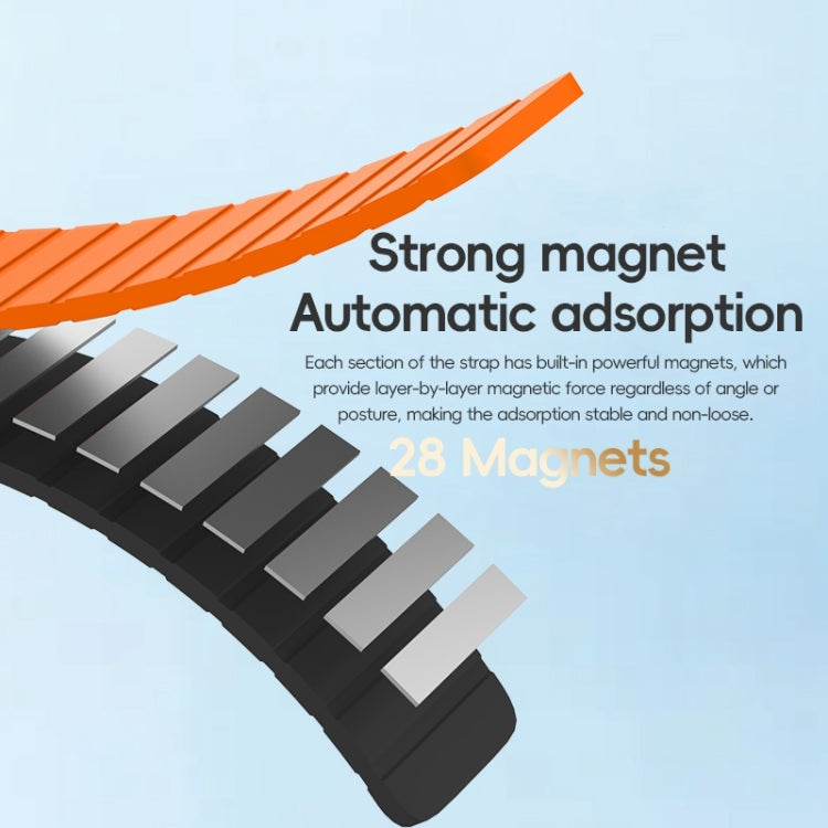 For Apple Watch Ultra 49mm ZGA Two Color Magnetic Silicone Watch Band(Grey+Yellow) - Watch Bands by ZGA | Online Shopping South Africa | PMC TechLife | Buy Now Pay Later Mobicred