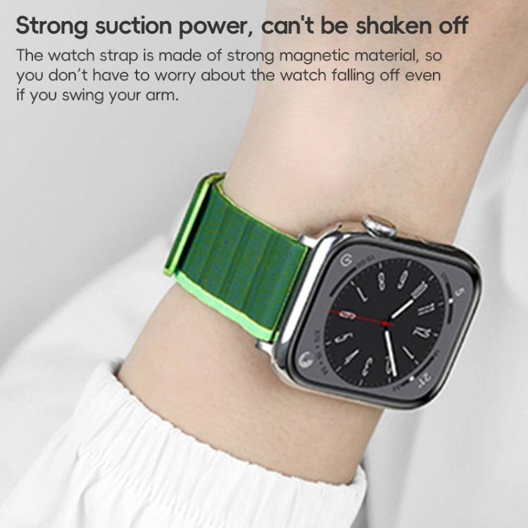 For Apple Watch Series 2 42mm ZGA Two Color Magnetic Silicone Watch Band(Dark Blue+Light Blue) - Watch Bands by ZGA | Online Shopping South Africa | PMC TechLife | Buy Now Pay Later Mobicred