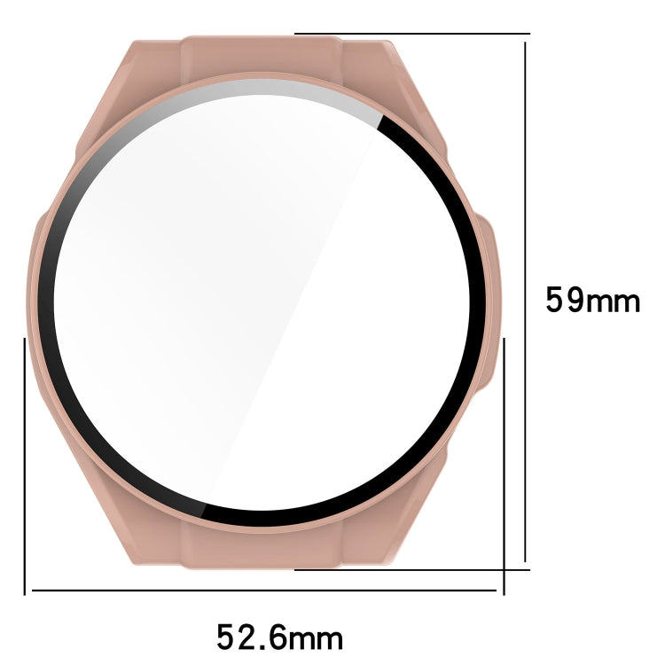 For Xiaomi Haylou Watch R8 PC + Tempered Film Integrated Watch Protective Case(Pink) - Watch Cases by PMC TechLife | Online Shopping South Africa | PMC TechLife