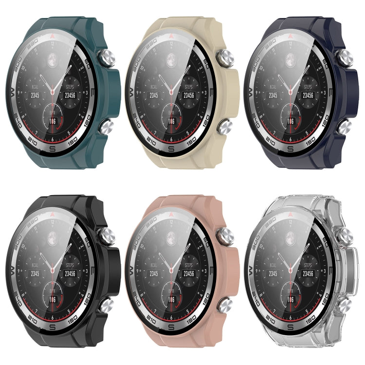 For Xiaomi Haylou Watch R8 PC + Tempered Film Integrated Watch Protective Case(Pink) - Watch Cases by PMC TechLife | Online Shopping South Africa | PMC TechLife