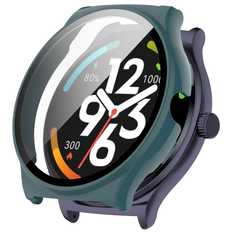 For Xiaomi Haylou Solar Lite R001 PC + Tempered Film Integrated Watch Protective Case(Pine Green) - Watch Cases by PMC TechLife | Online Shopping South Africa | PMC TechLife
