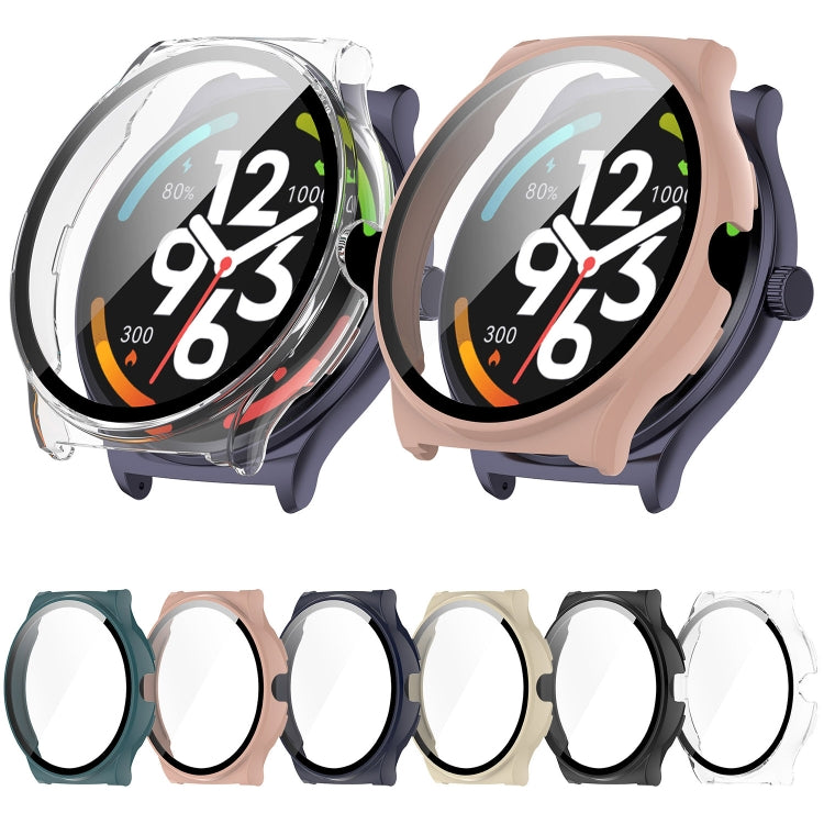 For Xiaomi Haylou Solar Lite R001 PC + Tempered Film Integrated Watch Protective Case(Pink) - Watch Cases by PMC TechLife | Online Shopping South Africa | PMC TechLife