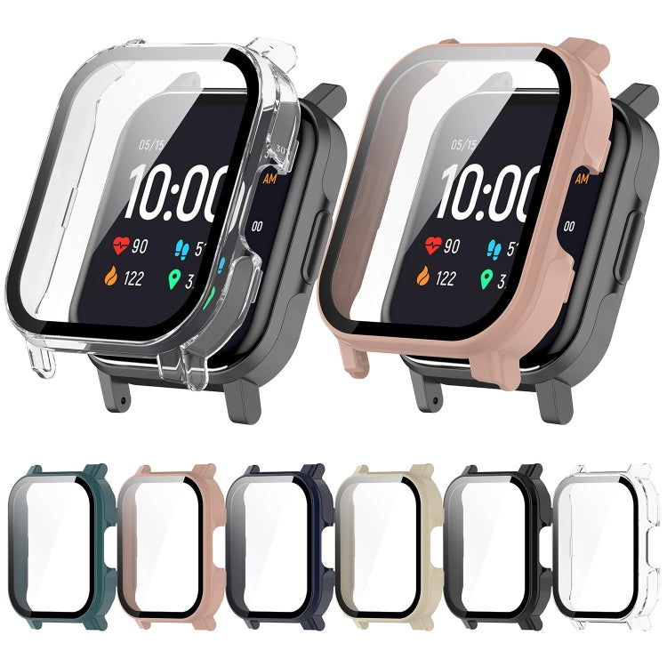 For Xiaomi Haylou Watch 2 LS02 PC + Tempered Film Integrated Watch Protective Case(Transparent White) - Watch Cases by PMC TechLife | Online Shopping South Africa | PMC TechLife