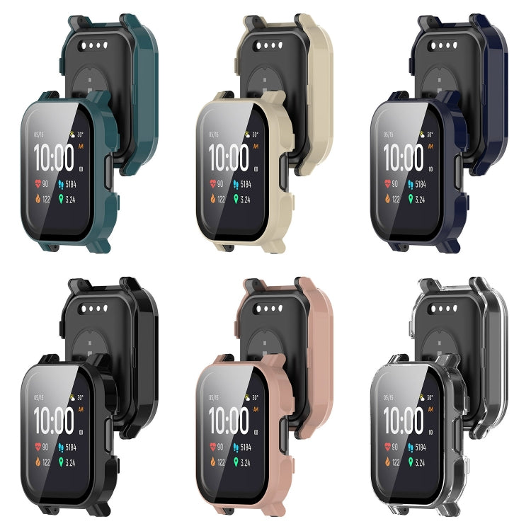 For Xiaomi Haylou Watch 2 LS02 PC + Tempered Film Integrated Watch Protective Case(Ivory White) - Watch Cases by PMC TechLife | Online Shopping South Africa | PMC TechLife
