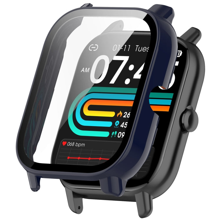 For P66 / P66D / P66ED 1.85 inch Watch PC + Tempered Film Integrated Watch Protective Case(Ink Blue) - Watch Case by PMC TechLife | Online Shopping South Africa | PMC TechLife