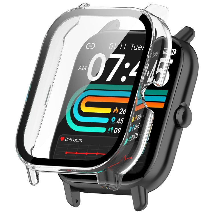 For P66 / P66D / P66ED 1.85 inch Watch PC + Tempered Film Integrated Watch Protective Case(Transparent) - Watch Case by PMC TechLife | Online Shopping South Africa | PMC TechLife