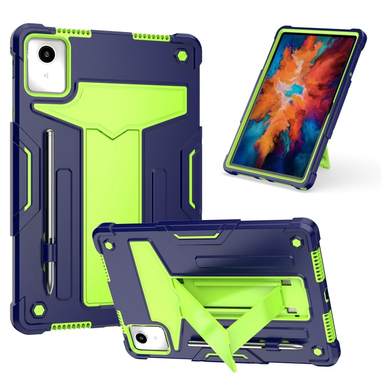 For Lenovo Tab M11/ Xiaoxin Pad 11 2024 T Holder Robot Silicone Hybrid PC Tablet Case(Navy Yellow Green) - Lenovo by PMC TechLife | Online Shopping South Africa | PMC TechLife | Buy Now Pay Later Mobicred