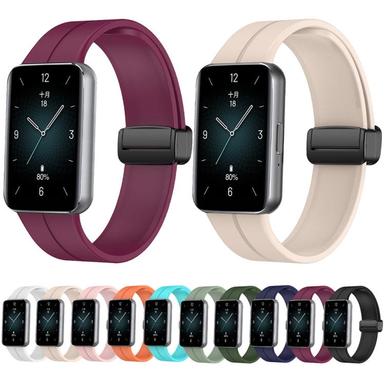 For Honor Band 9 Magnetic Folding Black Buckle Silicone Watch Band(Black) - Watch Bands by PMC TechLife | Online Shopping South Africa | PMC TechLife