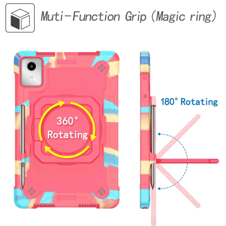 For Lenovo Tab M11/ Xiaoxin Pad 11 2024 Handle Robot Silicone Hybrid PC Tablet Case(Camouflage Rose Red) - Lenovo by PMC Jewellery | Online Shopping South Africa | PMC Jewellery | Buy Now Pay Later Mobicred