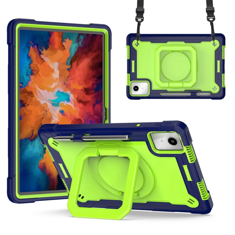 For Lenovo Tab M11/ Xiaoxin Pad 11 2024 Handle Robot Silicone Hybrid PC Tablet Case(Navy Yellow Green) - Lenovo by PMC Jewellery | Online Shopping South Africa | PMC Jewellery | Buy Now Pay Later Mobicred