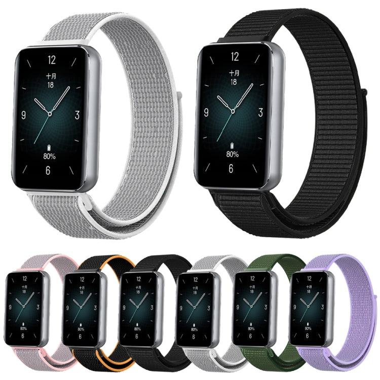 For Honor Band 9 Woven Nylon Loop Watch Band(Grey White) - Watch Bands by PMC TechLife | Online Shopping South Africa | PMC TechLife