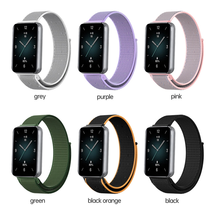 For Honor Band 9 Woven Nylon Loop Watch Band(Grey White) - Watch Bands by PMC TechLife | Online Shopping South Africa | PMC TechLife