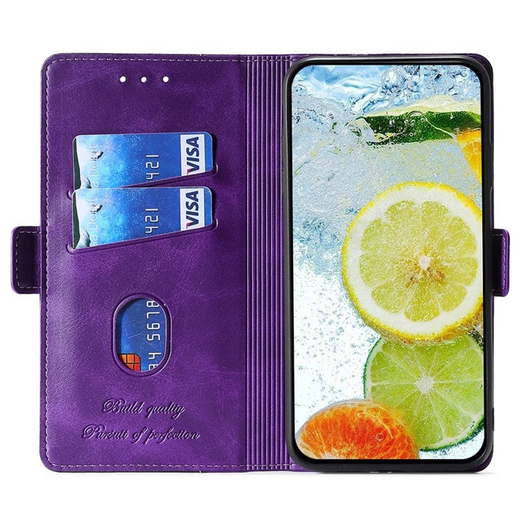 For Motorola Edge 5G 2024 Contrast Color Side Buckle Leather Phone Case(Purple + Rose Red) - Motorola Cases by PMC Jewellery | Online Shopping South Africa | PMC Jewellery | Buy Now Pay Later Mobicred