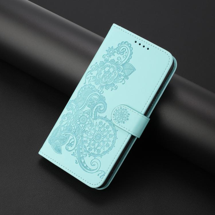 For iPhone 17 Pro Max Datura Flower Embossed Flip Leather Phone Case(Light Blue) - free shipping - PMc TechLife - Order now!