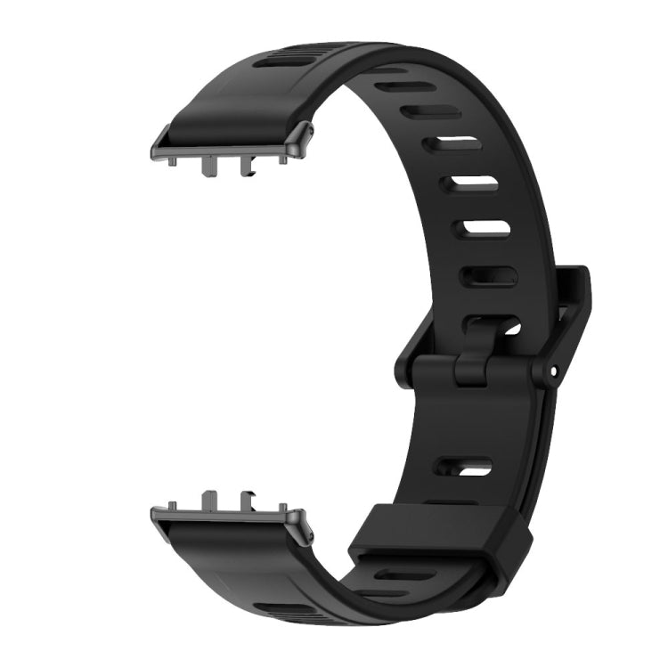 For Samsung Galaxy Fit 3 Mijobs Flat Hole Silicone Watch Band(Black) - Watch Bands by MIJOBS | Online Shopping South Africa | PMc TechLife | Buy Now Pay Later Mobicred
