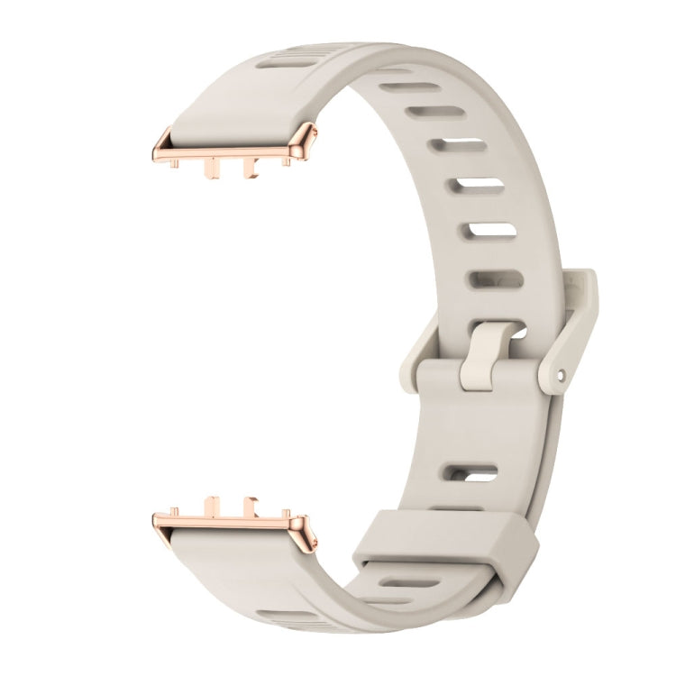 For Samsung Galaxy Fit 3 Mijobs Flat Hole Silicone Watch Band(Grey+Rose Gold) - free shipping - PMc TechLife - Order now!