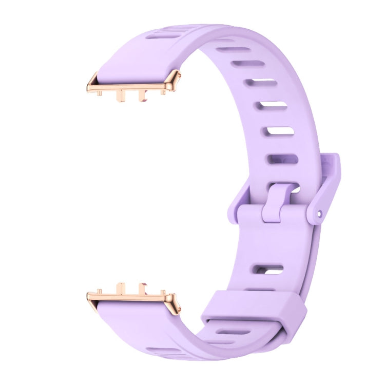 For Samsung Galaxy Fit 3 Mijobs Flat Hole Silicone Watch Band(Purple+Rose Gold) - free shipping - PMc TechLife - Order now!