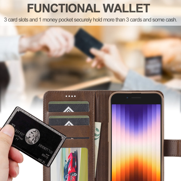 LC.IMEEKE Calf Texture Horizontal Flip Leather Case For iPhone 16e(Brown) - iPhone 16e Cases by LC.IMEEKE | Online Shopping South Africa | PMC TechLife | Buy Now Pay Later Mobicred