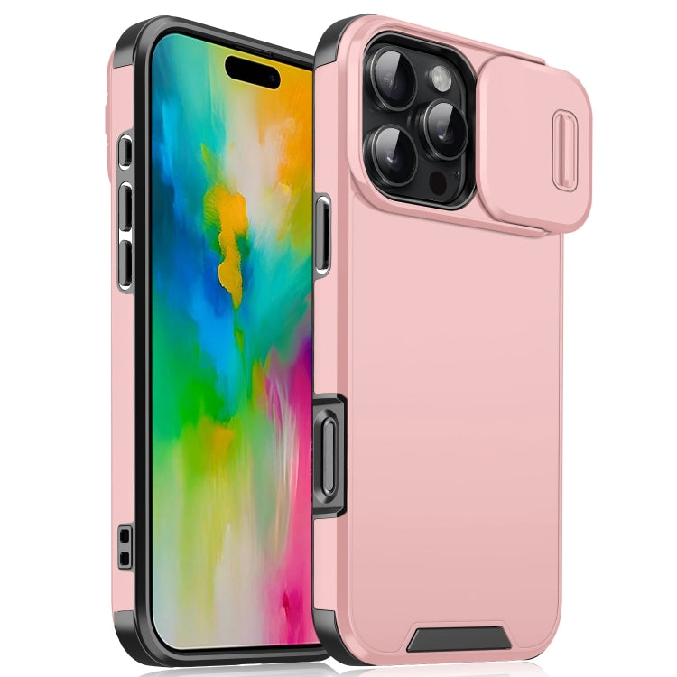 For iPhone 16 Pro Sliding Camshield TPU + PC Phone Case(Pink) - iPhone 16 Pro Cases by PMC TechLife | Online Shopping South Africa | PMC TechLife | Buy Now Pay Later Mobicred