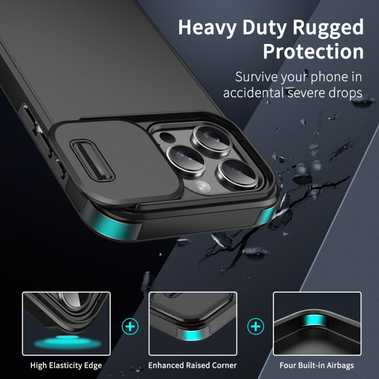 For iPhone 16 Pro Sliding Camshield TPU + PC Phone Case(Black) - iPhone 16 Pro Cases by PMC TechLife | Online Shopping South Africa | PMC TechLife | Buy Now Pay Later Mobicred