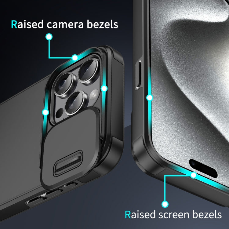 For iPhone 16 Pro Sliding Camshield TPU + PC Phone Case(Black) - iPhone 16 Pro Cases by PMC TechLife | Online Shopping South Africa | PMC TechLife | Buy Now Pay Later Mobicred