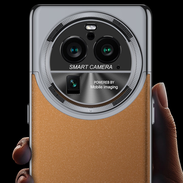 For OPPO Find X6 GKK Mortise-Tenon Connection Contrast Color Frosted AG Shockproof Phone Case(Brown) - free shipping - PMC Jewellery - Order now!