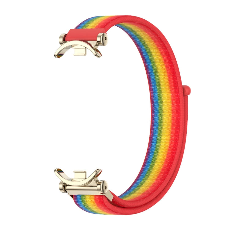 For Xiaomi Mi Band 8 / 9 / 9 NFC Mijobs GT4 Breathable Nylon Loop Watch Band(Rainbow Light Gold) - Watch Bands by MIJOBS | Online Shopping South Africa | PMc TechLife | Buy Now Pay Later Mobicred