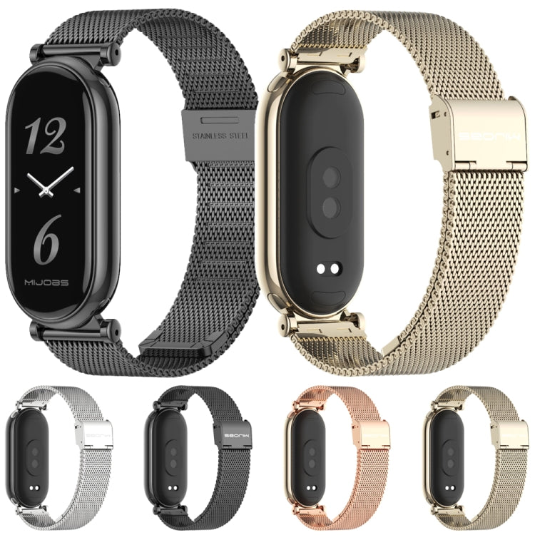 For Xiaomi Mi Band 8 / 9 / 9 NFC Mijobs GT4 Milan Buckle Metal Watch Band(Black) - Watch Bands by MIJOBS | Online Shopping South Africa | PMC TechLife | Buy Now Pay Later Mobicred